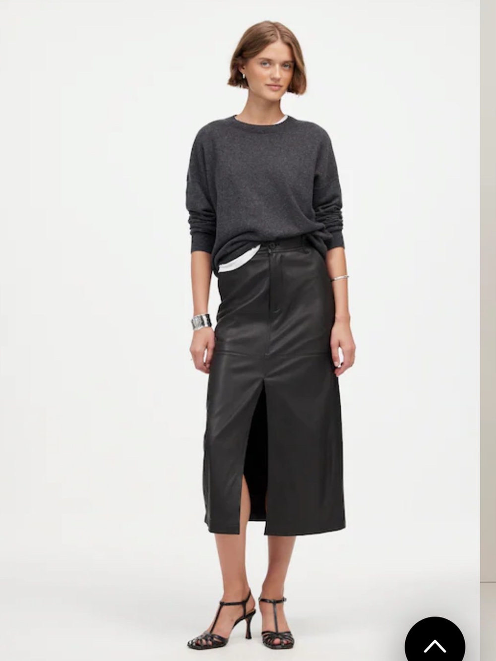 Madewell Leather Midi Skirt